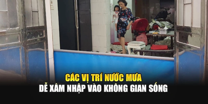 C&aacute;c vị tr&iacute; nước mưa dễ x&acirc;m nhập v&agrave;o kh&ocirc;ng gian sống