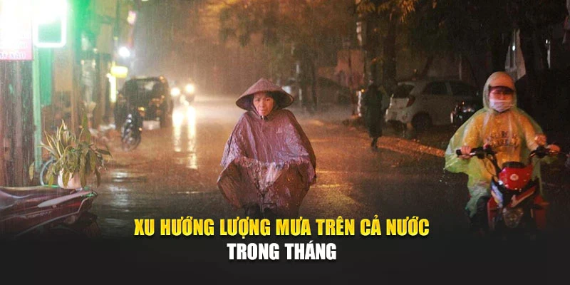 Xu hướng lượng mưa tr&ecirc;n cả nước trong th&aacute;ng 8