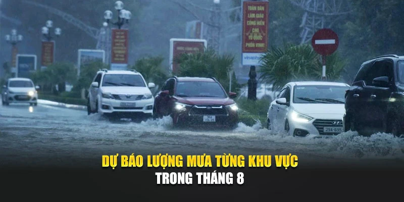Dự b&aacute;o lượng mưa từng khu vực trong th&aacute;ng 8