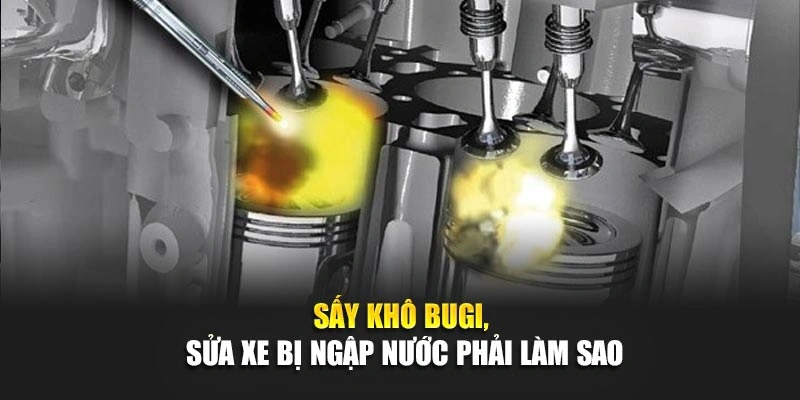 Sấy khô bugi, sửa xe bị ngập nước phải làm sao