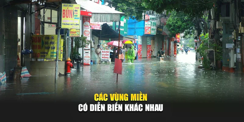 Các vùng miền có diễn biến khác nhau