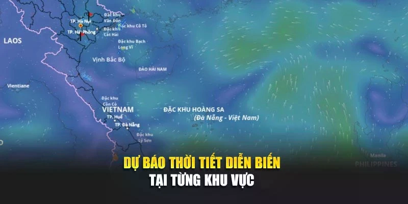 Dự báo thời tiết diễn biến tại từng khu vực