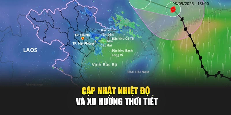 Cập nhật nhiệt độ v&agrave; xu hướng thời tiết