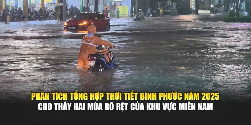 Ph&acirc;n t&iacute;ch tổng hợp thời tiết B&igrave;nh Phước năm 2025 cho thấy hai m&ugrave;a r&otilde; rệt của khu vực miền Nam