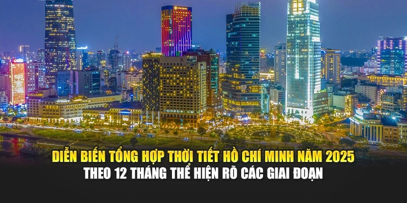 Diễn biến tổng hợp thời tiết Hồ Chí Minh năm 2025 theo 12 tháng thể hiện rõ các giai đoạn