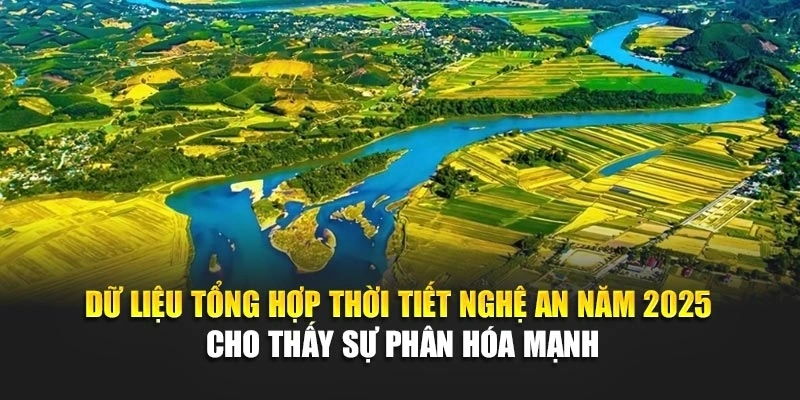 Dữ liệu tổng hợp thời tiết Nghệ An năm 2025 cho thấy sự phân hóa mạnh