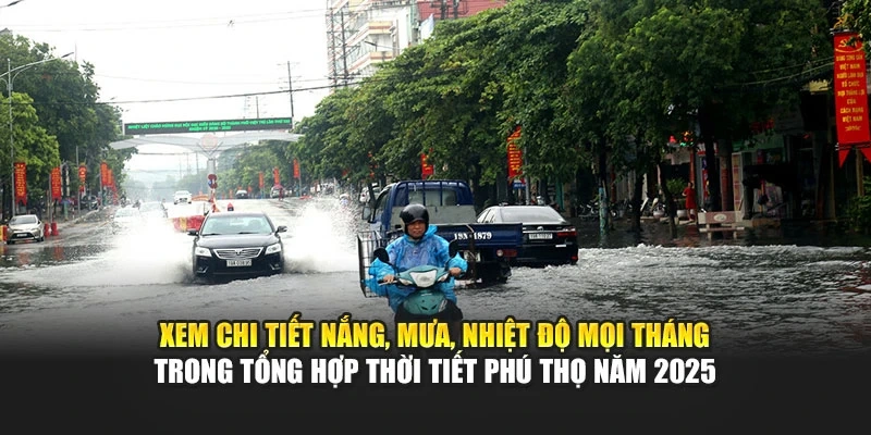 Xem chi tiết nắng, mưa, nhiệt độ mọi tháng trong tổng hợp thời tiết Phú Thọ năm 2025