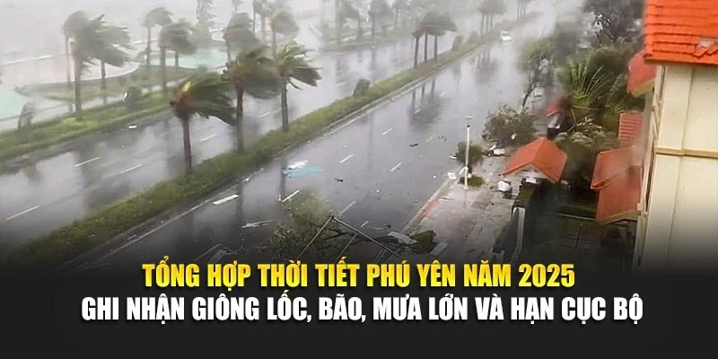 Tổng hợp thời tiết Phú Yên năm 2025 ghi nhận giông lốc, bão, mưa lớn và hạn cục bộ